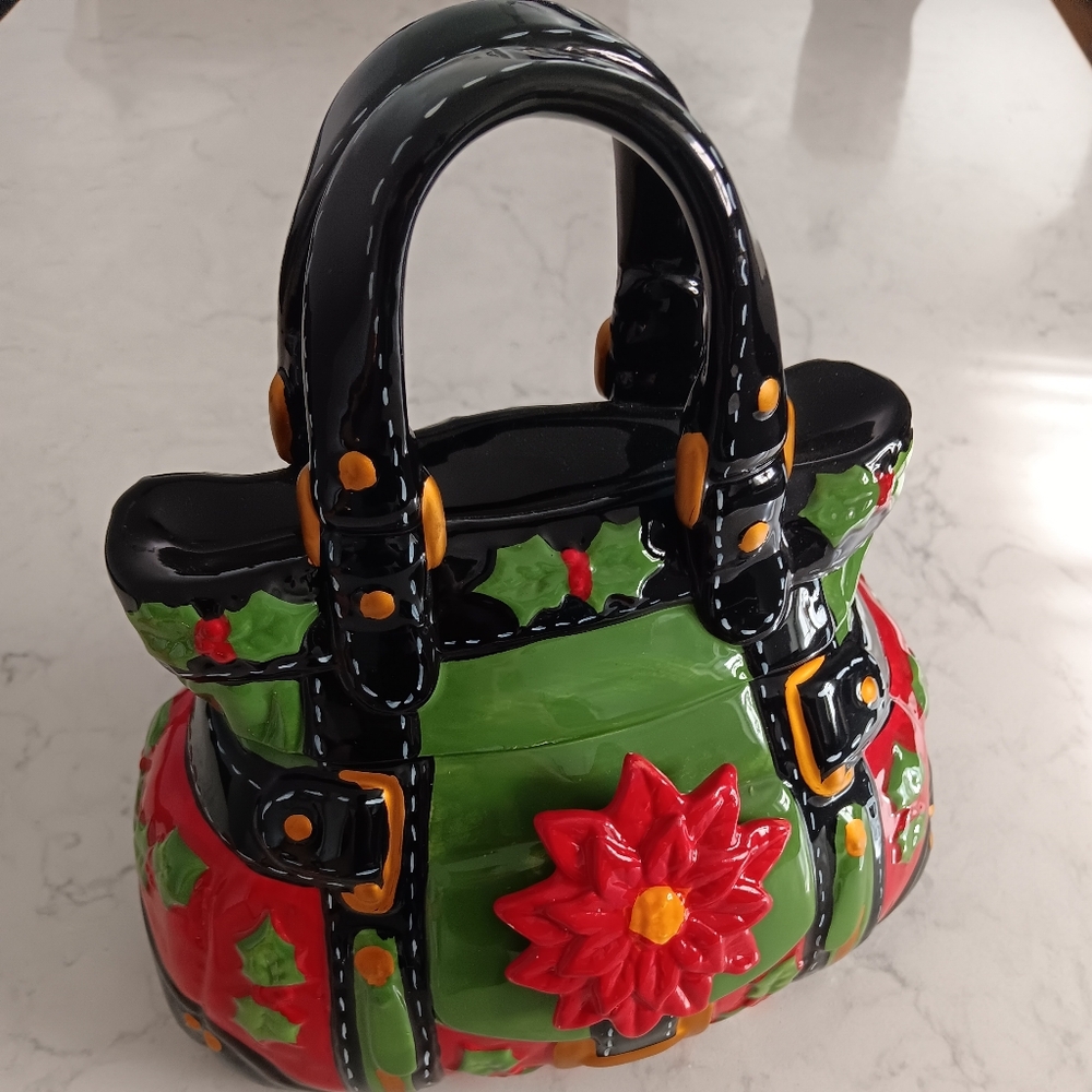 Vintage David's Cookies purse cookie jar